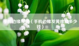 手机边缘发黄（手机边缘发黄维修多少钱）