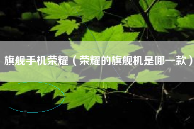 旗舰手机荣耀（荣耀的旗舰机是哪一款）