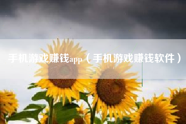 手机游戏赚钱app（手机游戏赚钱软件）